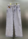 Louis Vuitton Faded Violet Denim Trousers with Leather Pocket Patch