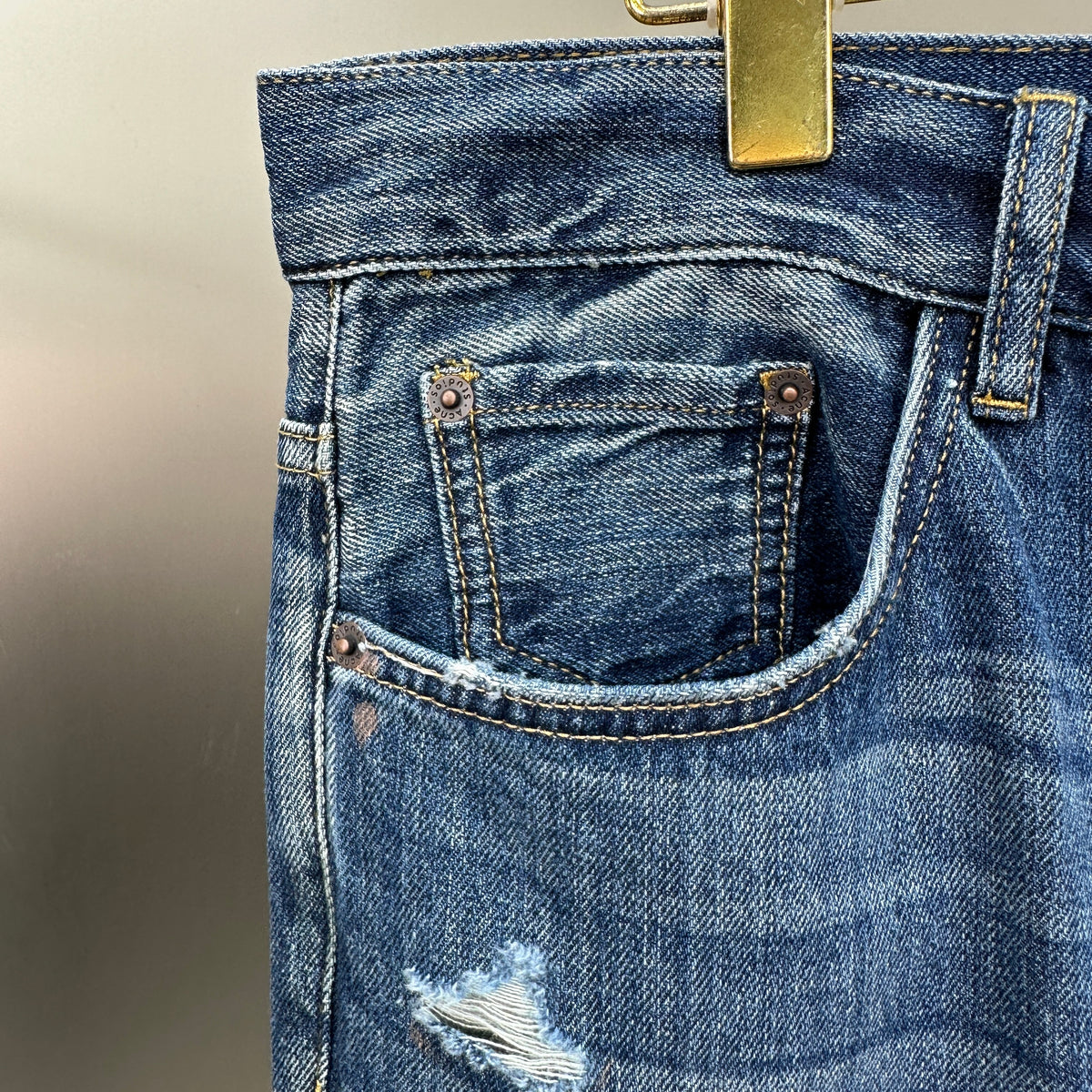 Acne Studios Ripped & Paint-Splattered Loose Fit Jeans
