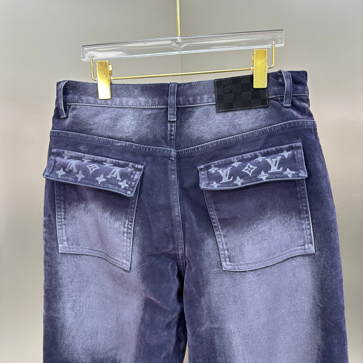Louis Vuitton Bleached Fade Straight Denim Trousers – Dark Navy
