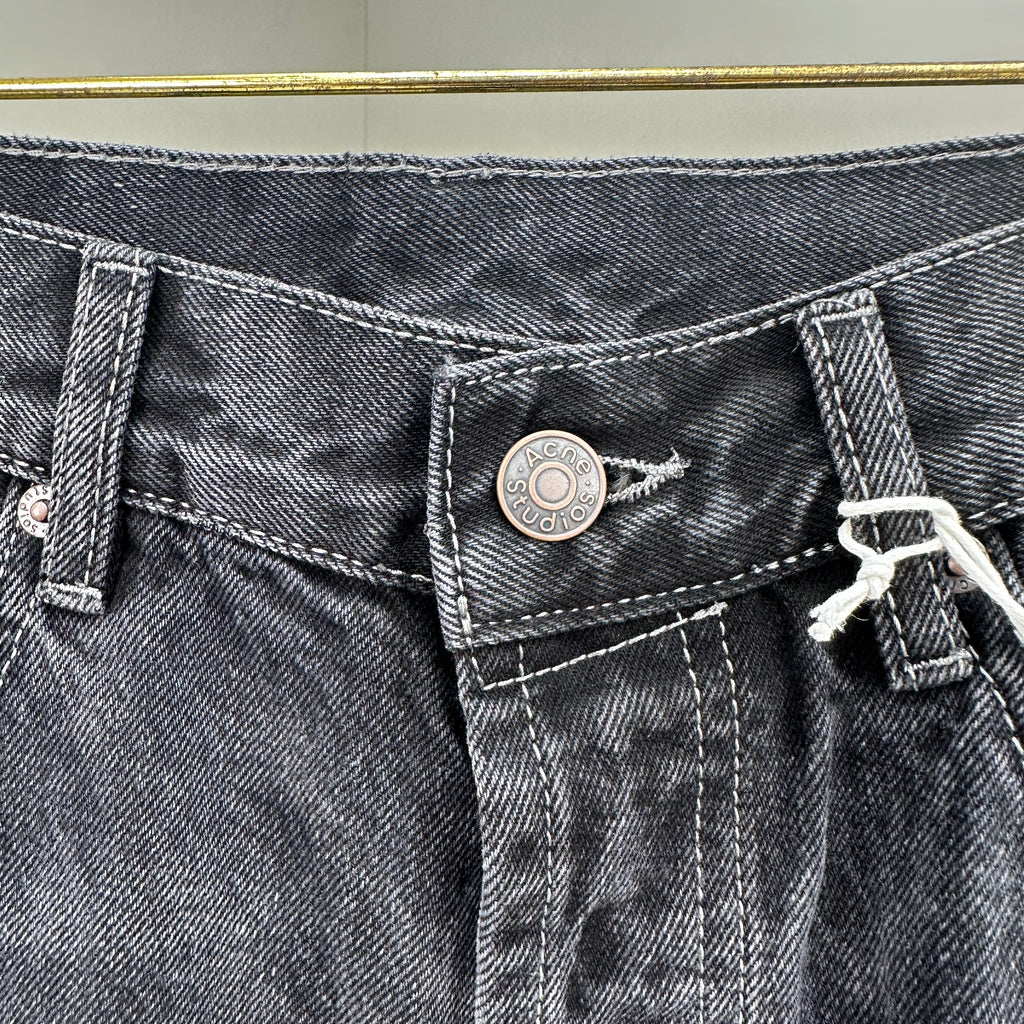 Acne Studios High-Waisted Loose Fit Jeans – Charcoal Black Wash