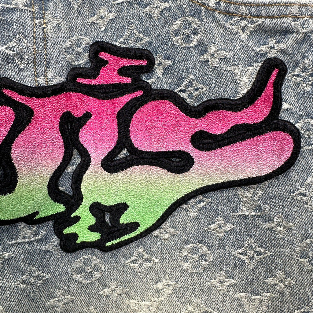 Louis Vuitton Neon Graffiti Logo Monogram Denim Trousers – Bleached Indigo