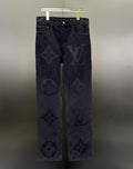 Louis Vuitton Tonal Oversized Monogram Jacquard Denim Trousers – Charcoal