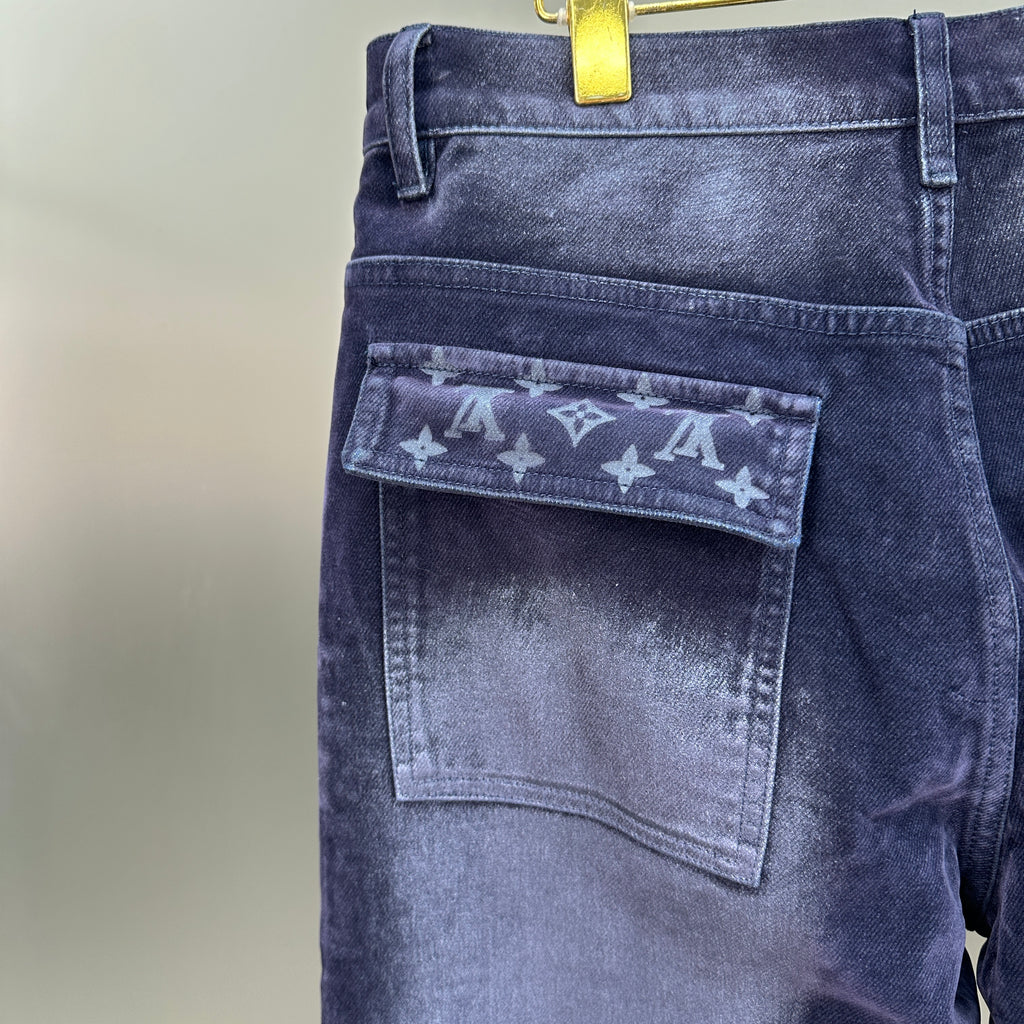 Louis Vuitton Bleached Fade Straight Denim Trousers – Dark Navy