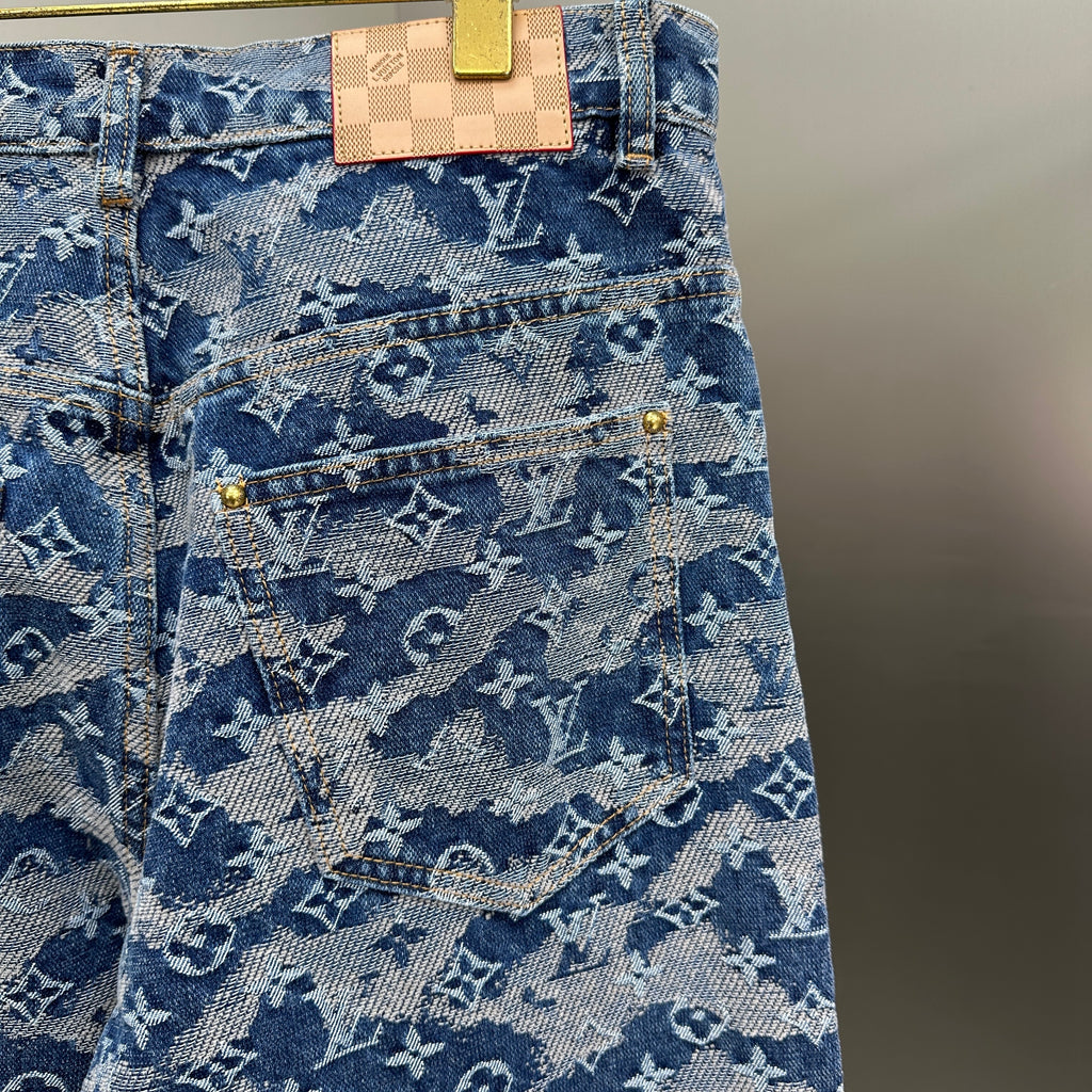 Louis Vuitton Camouflage Monogram Denim Trousers – Washed Blue