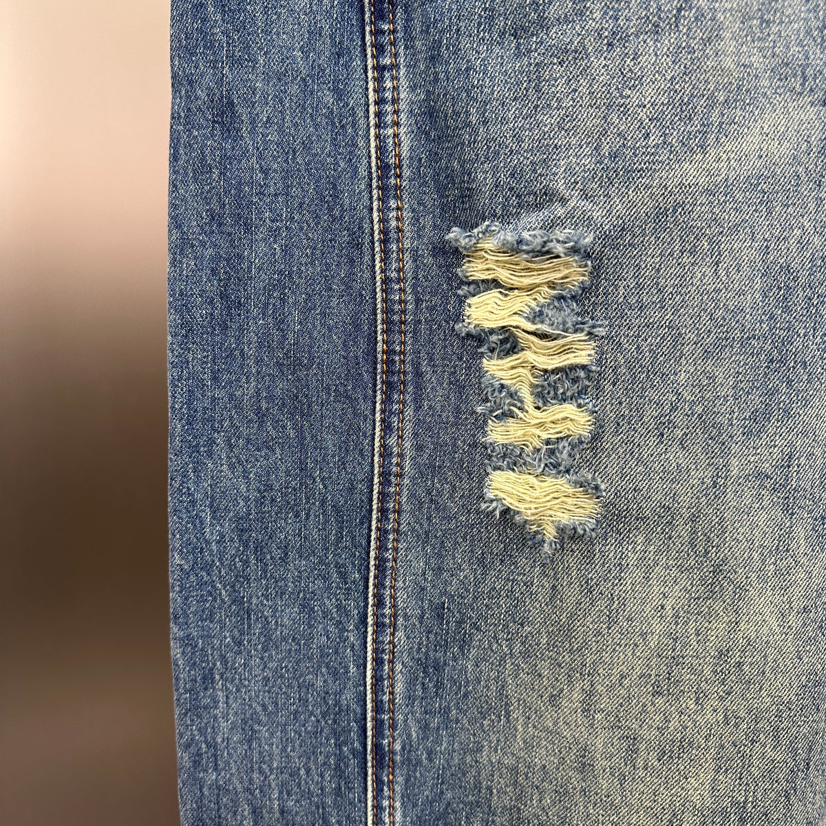 Louis Vuitton Western Turquoise Accent Distressed Utility Denim Trousers